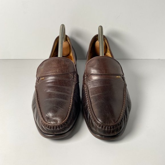 Bally Mens 8 EEE Brown Leather Slip On Penny Loafers Dress Shoes Switzerland main image 4